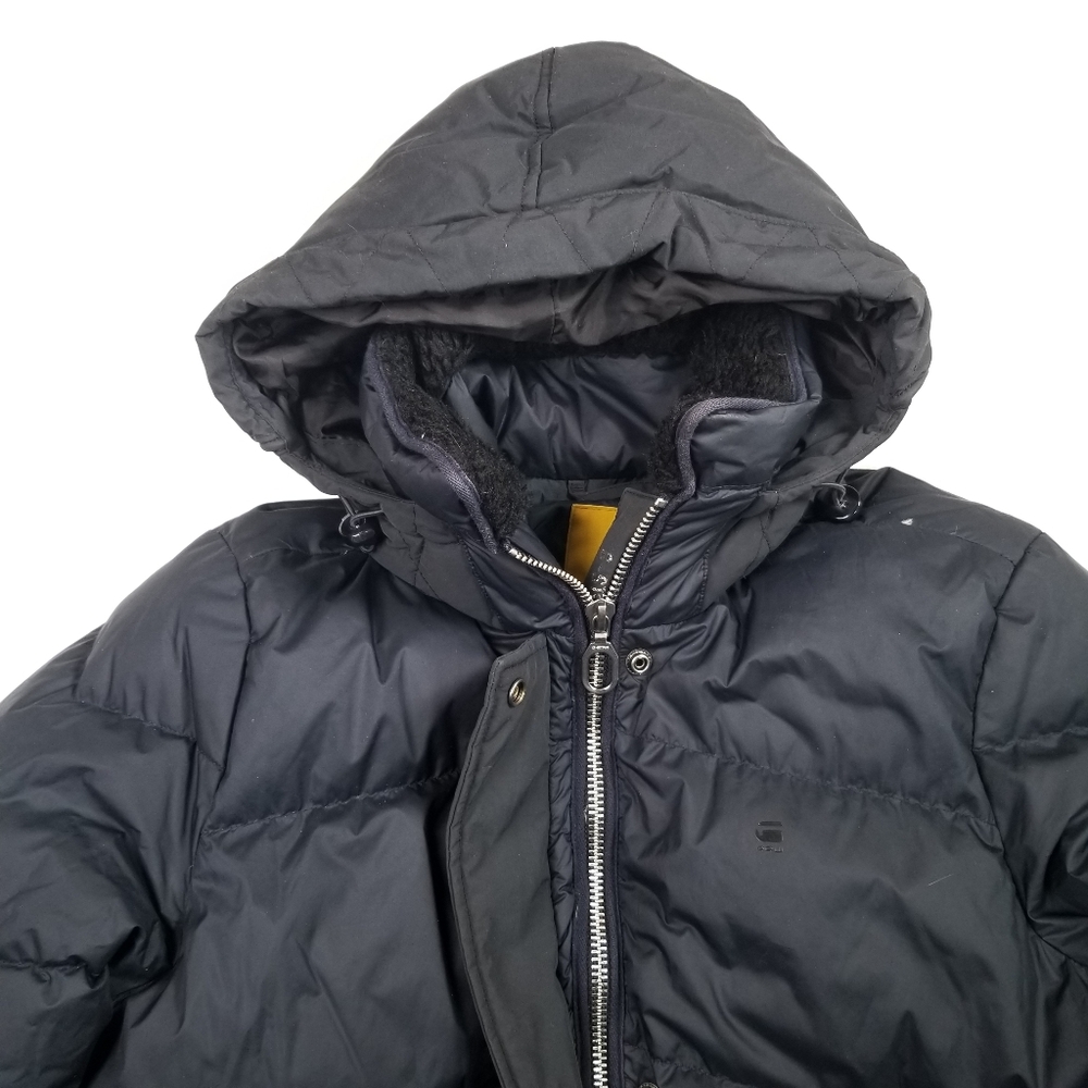 G-Star Raw Whistler HDD Women's Long Down Coat Navy Blue Size S - Picture 4 of 16